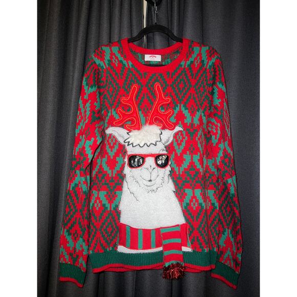 Ugly Christmas Sweater Xmas Size Medium Llama - Picture 1 of 3
